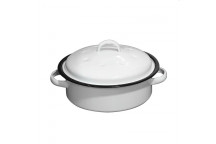 ROUND CASSEROLE SMALL WHITE (3L)(ENAML)