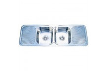 KWIKOT SINK DROP-IN DOUBLE CENTRE BOWLS 1380X480MM