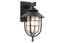 BRIGHTSTAR OUTDOOR WALL LIGHT LANTERN BLACK ALU WITH GLASS