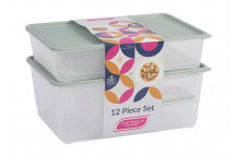 CONTOUR SAGE PLASTIC CONTAINER SET 12 PIECE
