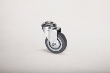 GREY RUBBER BOLT HOLE CASTOR 75MM