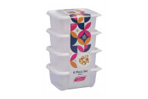 CONTOUR WHITE PLASTIC CONTAINER SET 4X200ML