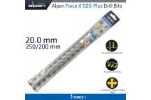 ALPEN FORCE X 20.0 X 250/200 SDS-PLUS DRILL BIT X4 CUTTING EDGES