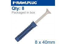 Universal Nylon Plug 8x40mm 8 Pack