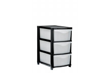 BLACK AND CLEAR CHEST 3 DRAWER