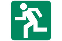 MAN RUN LEFT SIGN GREEN 190X190MM