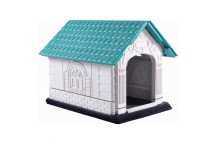 DOG HOUSE LOFT SELF ASSEMBLE LARGE TURQUOISE AND WHITE.