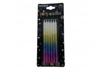 PARTY RAINBOW FADE CANDLE 12CM 6PER PACK