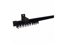 BLACK SINGLE CURTAIN TRACK 2M