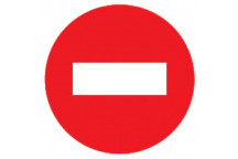 NO ENTRY SIGN RED 190X190MM