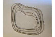 GINGHAM CERAMIC MODERN WHITE MATTE 5 PIECE PLATE SET 37X36CM