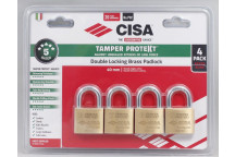 PADLOCK 40MM 4PP KEYED ALIKE 2201040KX4BLST TAMPER PROTEKT  CISA