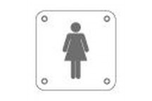 QS SQUARE STAINLESS STEEL LADIES SIGN 100MM