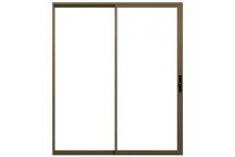 BRONZE ALUMINIUM SLIDING DOOR WITH CYLINDER LOCKSET INCLUDED 2400X2100MM