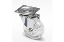 CHROME PLATED TRANSPARENT FURN CASTOR 75MM