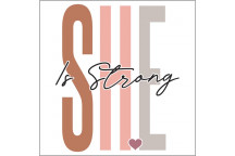 SHE IS STRONG VINYL CRAFT UV DTF STICKER