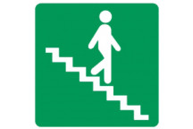 STAIRS DOWN RIGHT EXIT SIGN 190X190MM