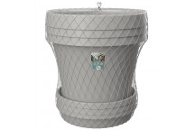 SEBO LIGHT GREY PLASTIC POT AND SAUCER SET 30CM