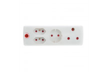 ELECTRICMATE ADAPTOR WITH SURGE 1X16AMP + 2X5AMP + 1XSCHOCKO