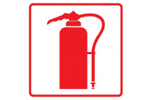 FIRE EXTINGUISHER SIGN RED 190X190MM