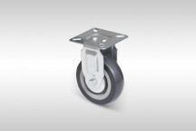 GREY RUBBER FIXED PLATE CASTOR 100MM