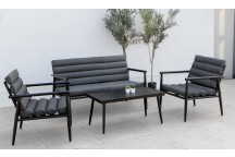 NINGBO ARLENE PATIO LOUNGE SET 4-SEAT 1XCOFFEE TABLE BLACK