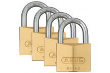 ABUS BRASS BLISTER PADLOCK 65 40MM 4PACK