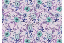 TURQUOISE FLOWERS DECOUPAGE A3