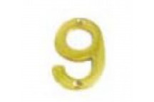 BRASS NUMERAL HOUSE NO9 75MM