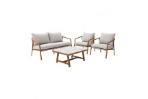 SOFA SET 90348770 2IECE 2XCHAIRS 1XTABLE  CERAMIC ALU WICKER WOOD NATE
