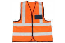 DROMEX ORANGE ID POCKET AND ZIP REFLECTIVE VEST SMALL