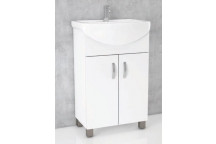 FREESTANDING WHITE DOUBLE DOOR WOOD BATHROOM CABINET 820X450X260MM