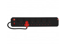 ELECTRICMATE BLACK 12WAY OVERLOAD PROTECT MULTIPLUG