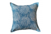 NAVY LARGE LEAVES SCATTER CUSHION INCLUDING INNER 60X60CM