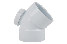 WHITE PVC BEND INSPECTION EYE  45 DEGREE 50MM SABS