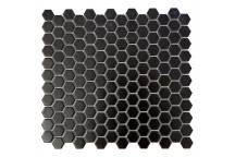 GLOBAL STONE MOSAIC TILE PORCELAIN MINI HEXAGON BLACK 300MM X 273MM