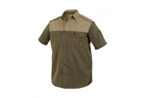BOERBOEL MEN KALAHARI OLIVE AND PUTTY SHORT SLEEVE SHIRT SIZE XL