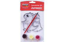 JURASSIC CRAFT SUNCATCHER KIT INCLUDING 6XPAINT AND BRUSHES