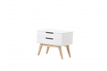 DENVER WHITE AND VARNISH 2 DRAWER PEDESTAL 700MM X 450MM