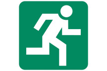MAN RUN RIGHT SIGN GREEN 190X190MM