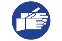 HAND PROTECT SIGN BLUE 190X190MM