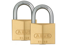ABUS BRASS BLISTER PADLOCK 65 40MM 2PACK