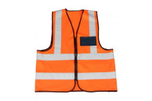 DROMEX ORANGE ID POCKET AND ZIP REFLECTIVE VEST 5XLARGE