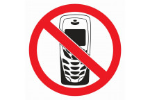 NO CELLPHONE SIGN RED 190X190MM