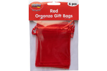 CRAFT ORGANZA GIFT BAG RED 8X10CM