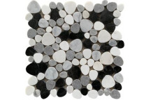 MILKY WHITE BLUE STONE OCEAN VEIN ICE GREY HEART POLISHED MOSAIC