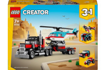 LEGO FLAT BED TRUCK WITH HELICOPTER