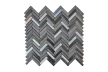 RAVEN IRIDESCENT WAVE RECYCLE GLASS MOSAIC 280X260MM