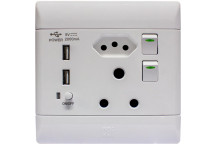 CBI WHITE USB SA AND EURO COMBI OUTLET SOCKET SWITCH 100X100