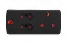 ELECTRICMATE BLACK 1X16AMP AND 2X3 PIN EURO ADAPTOR